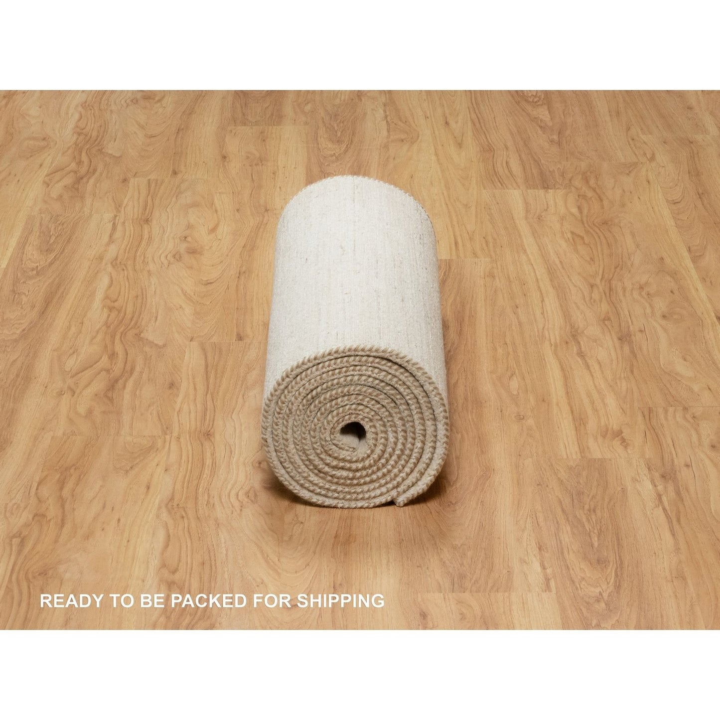 2'6"X13'10" White Hand Knotted Lori Buft Gabbeh Pure Wool Runner Rug