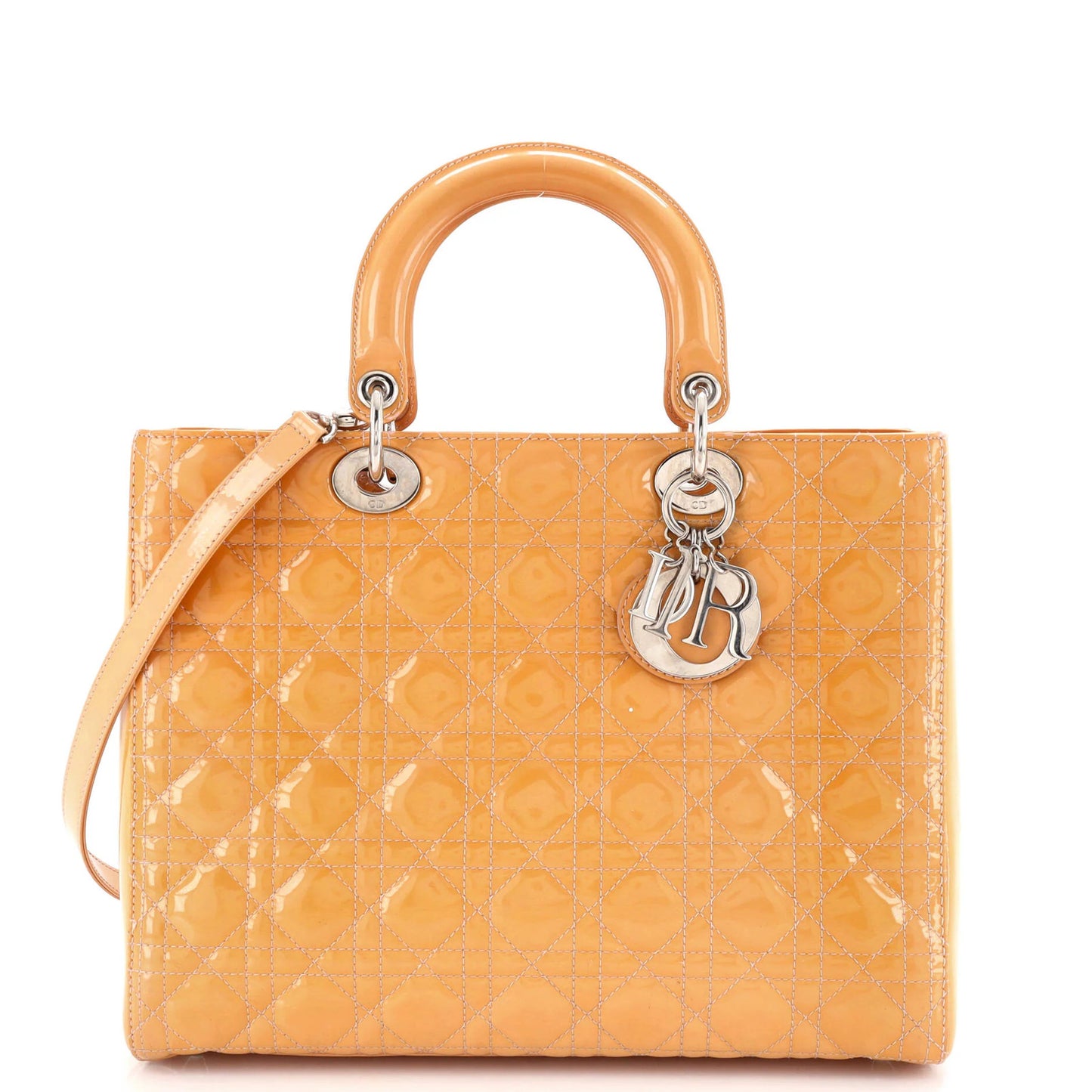 Christian Dior Lady Dior Bag Cannage Quilt Patent Large