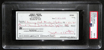 Johnny Unitas Hof Signed/Autographed 2000 Bank