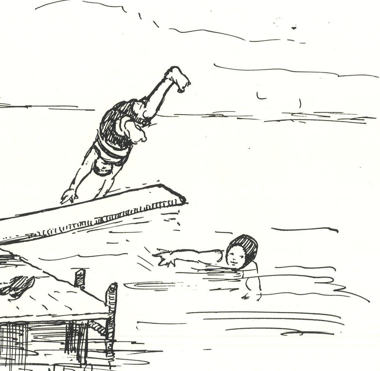 Yb Robinson Divers " Lithograph Contemporary