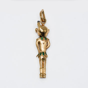 14K Yellow Gold Multi Stone Elf Pendant, 30.7Gr