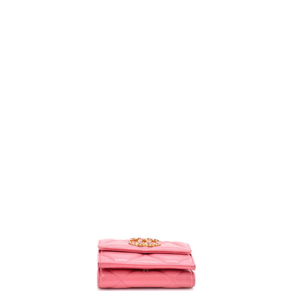 Chanel 19 Trifold Flap Wallet Quilted Lambskin Small
