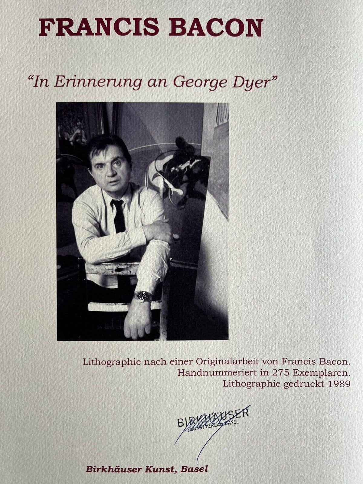 Francis Bacon Lithograph Coa Signed In Pen Numbered In Pencil Rare