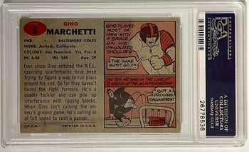 Gino Marchetti Autographed 1957 Topps Card #5 (Psa)