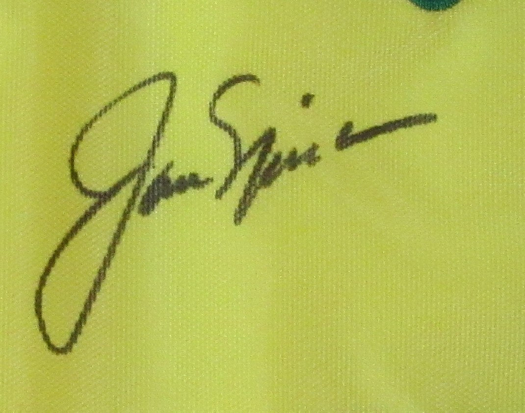 Jack Nicklaus Signed/Auto Masters Pin Flag W/ Card Collage Framed Psa/Dna 192826