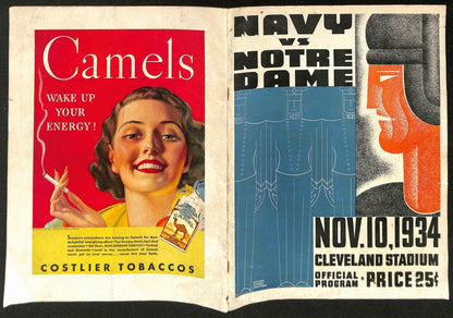 1934 Navy Vs Notre Dame Vintage College Football
