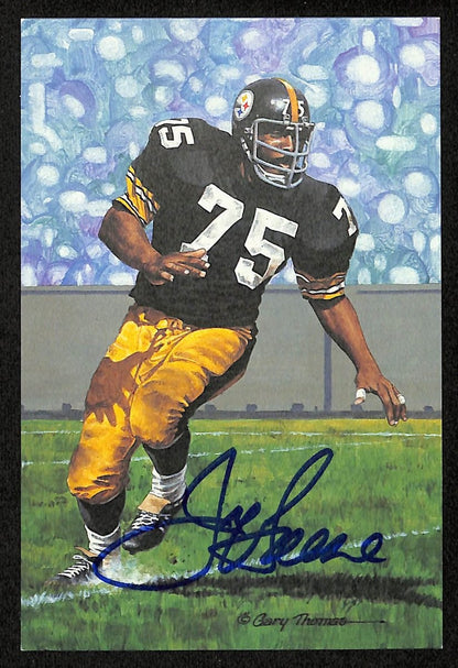 Joe Greene Signed/Auto 1994 Glac/Goal Line Art Postcard Steelers Psa/Dna 200335