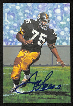 Joe Greene Signed/Auto 1994 Glac/Goal Line Art Postcard Steelers Psa/Dna 200335