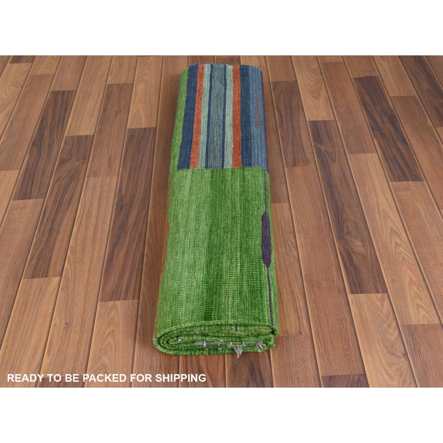 6'3"X9'2" Flat Weave Kilim Wool Stripe Designhand Woven Oriental Rug