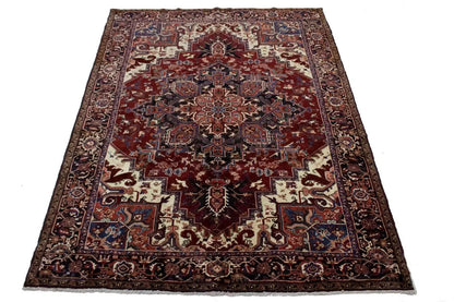 8X11 ft One of a Kind Vintage Geometric Wool Rug