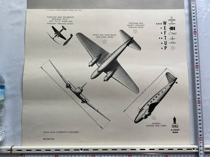 Wwii 1943 Us Navy Aircraft Recognition Poster Mitsubishi Mc-20 Topsy Transport
