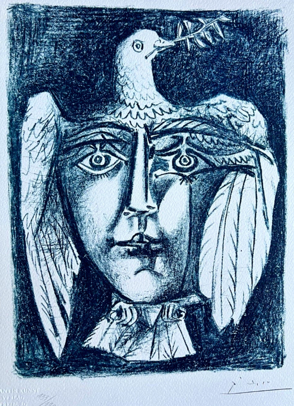 Pablo Picasso Lithograph Coa Signed In Pen Numbered By Hand Stamped Crayon