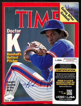Dwight Gooden New York Mets Signed/Auto Time Magazine No Label Jsa 197859