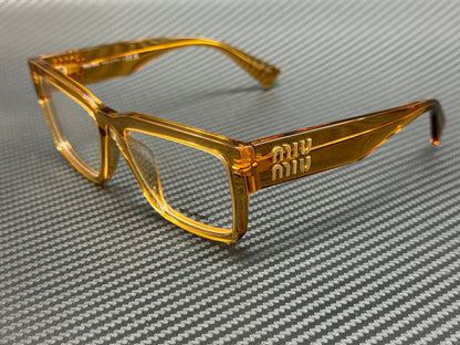 Miu Miu Mu 02Xv 16Q1O1 Orange Transparent Women'S 52 Mm Eyeglasses