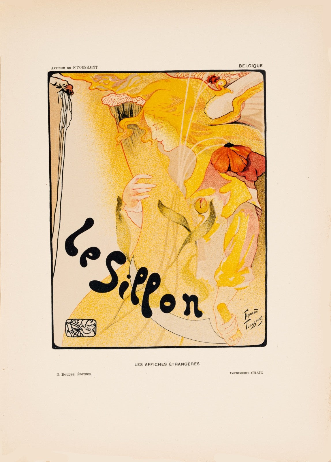 Fernand Toussaint Le Sillon Original 1896 Chaix Lithograph Affiches Trangeres