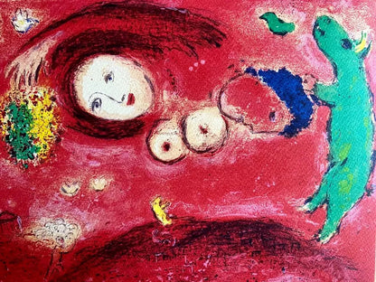 Marc Chagall Lithograph Coa Original Hand-Signed Hand-Numbered Crayon Stamp