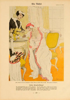 Simplicissimus 1913 By Kainer Eine Ratfel On Linen Original