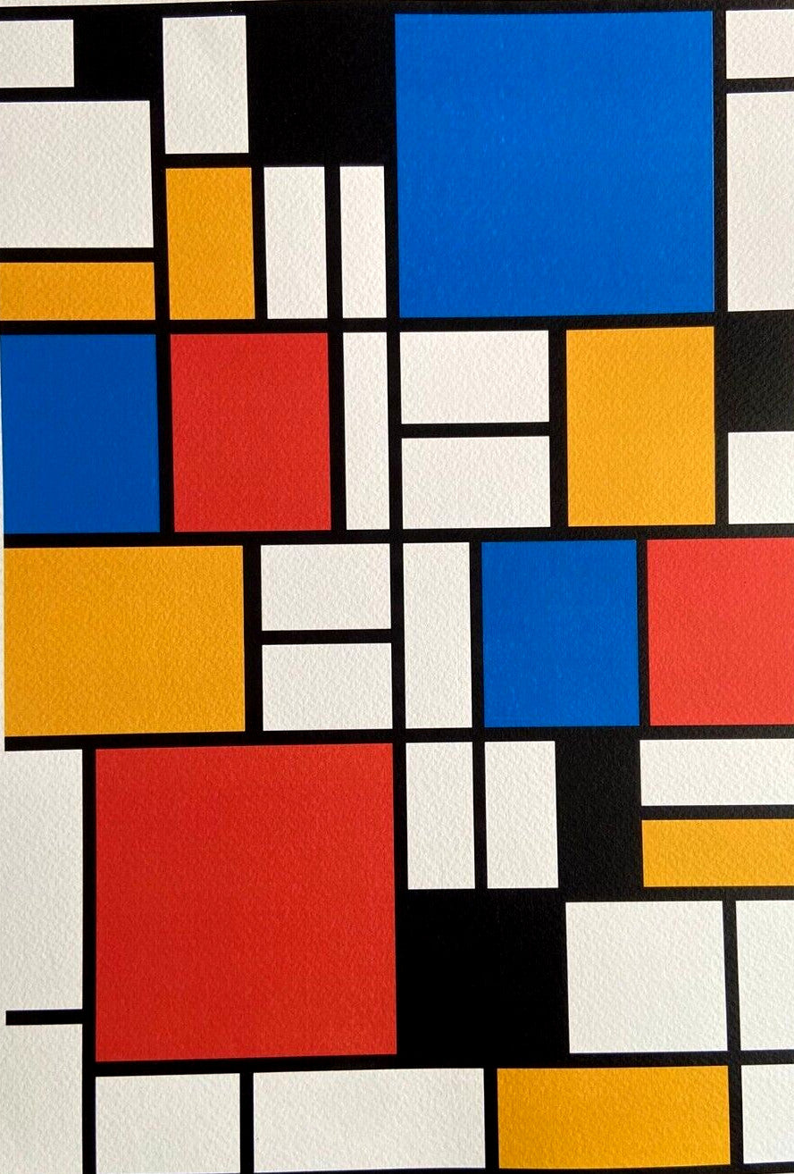 Piet Mondrian Lithograph Coa Numbered Limited Signed Stamped