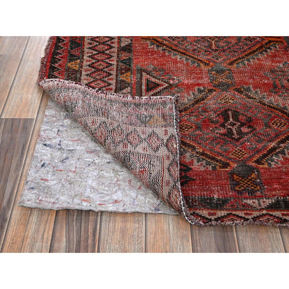 5'2"X7'2" Red Vintage Zoroastrian Balooch Hand Knotted Wool Oriental Rug
