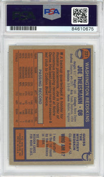 Joe Theismann Autographed 1976 Topps Card #231