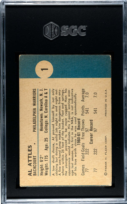 Al Attles 1961 Fleer #1 Sgc 3
