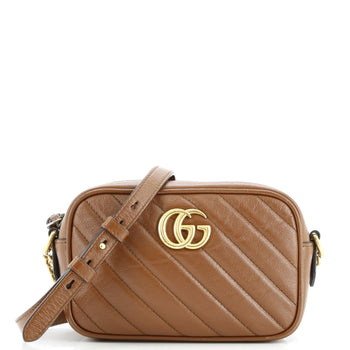 Gucci Gg Marmont Shoulder Bag Diagonal Quilted Leather Mini
