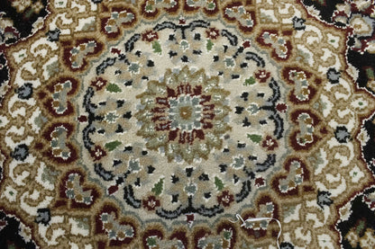 Handmade Indo-Nain Oriental Area Rug Floral