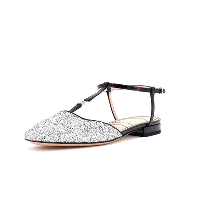 Gucci Women'S Gg Slingback Flats Glitter And Patent