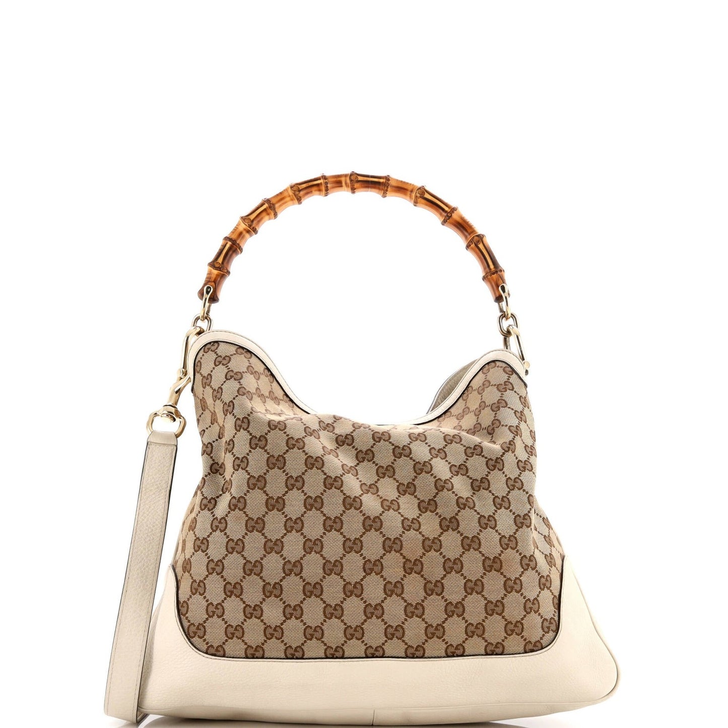 Gucci Diana Bamboo Shoulder Bag Gg Canvas Medium