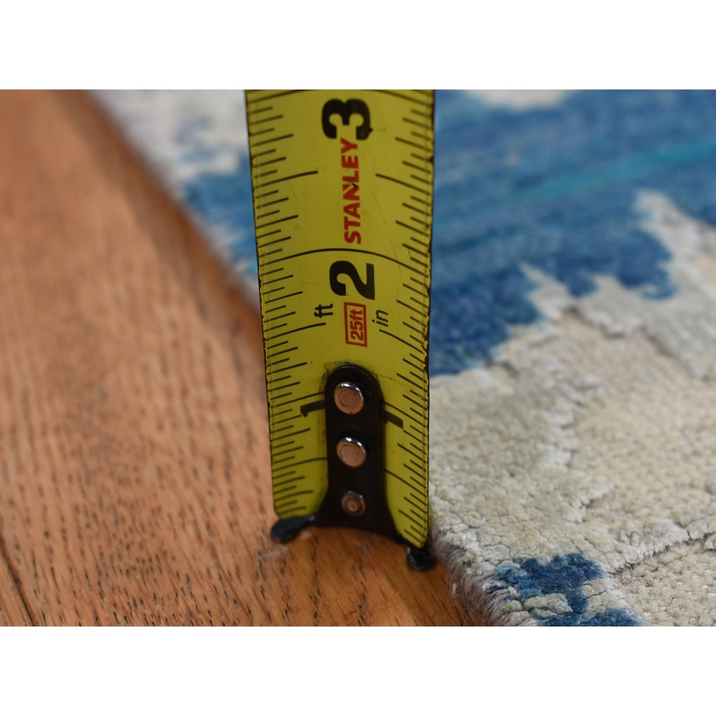 2'7"X14' The Cardiac Sari Silk With Textured Wool Runner Hand Knotted Rug