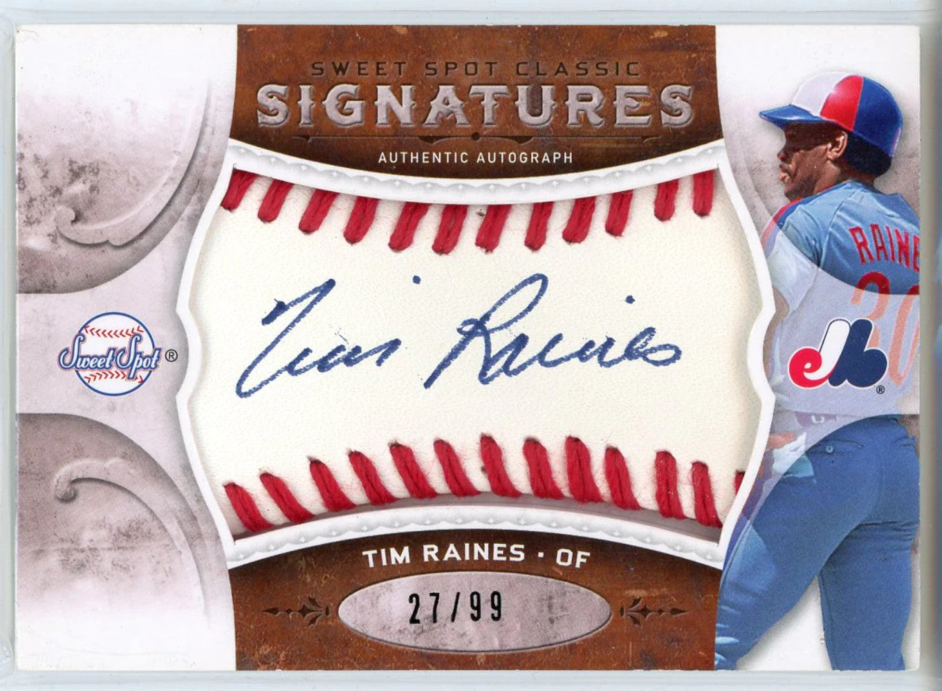Tim Raines Autographed 2009 Upper Deck Sweet Spot Signatures Card #S-Tr