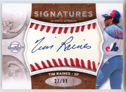 Tim Raines Autographed 2009 Upper Deck Sweet Spot Signatures Card #S-Tr