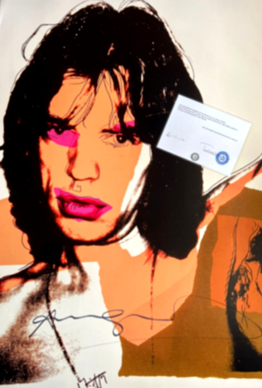 Andy Warhol "Mick Jagger" Hand Signed Coa Certificate Foundation