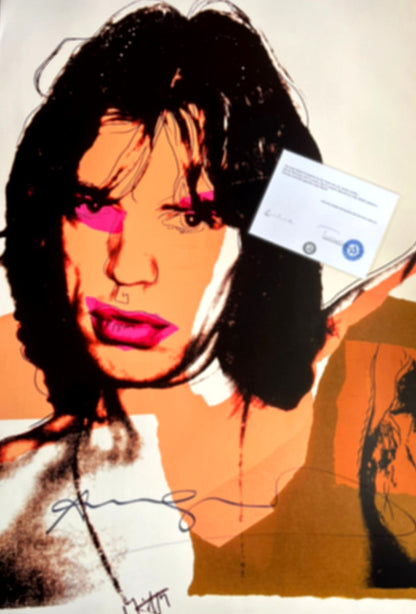 Andy Warhol "Mick Jagger" Hand Signed Coa Certificate Foundation