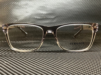 Men's Ve3303 Eyeglasses 57 mm Grey Transparent Rectangle Versace