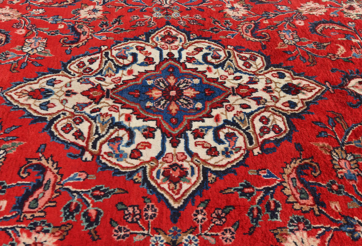 Vintage Handmade Oriental Rug 7X10 Ft Floral
