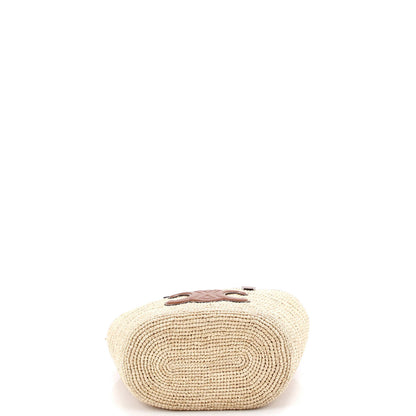 Celine Classic Panier Basket Tote Raffia And Leather Teen