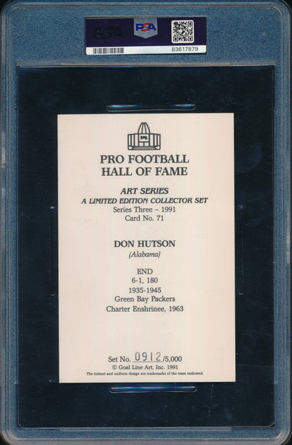Don Hutson Hof Signed 1991 Goal Line Art Glac