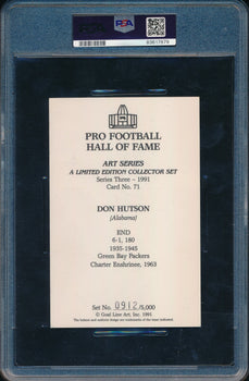Don Hutson Hof Signed 1991 Goal Line Art Glac