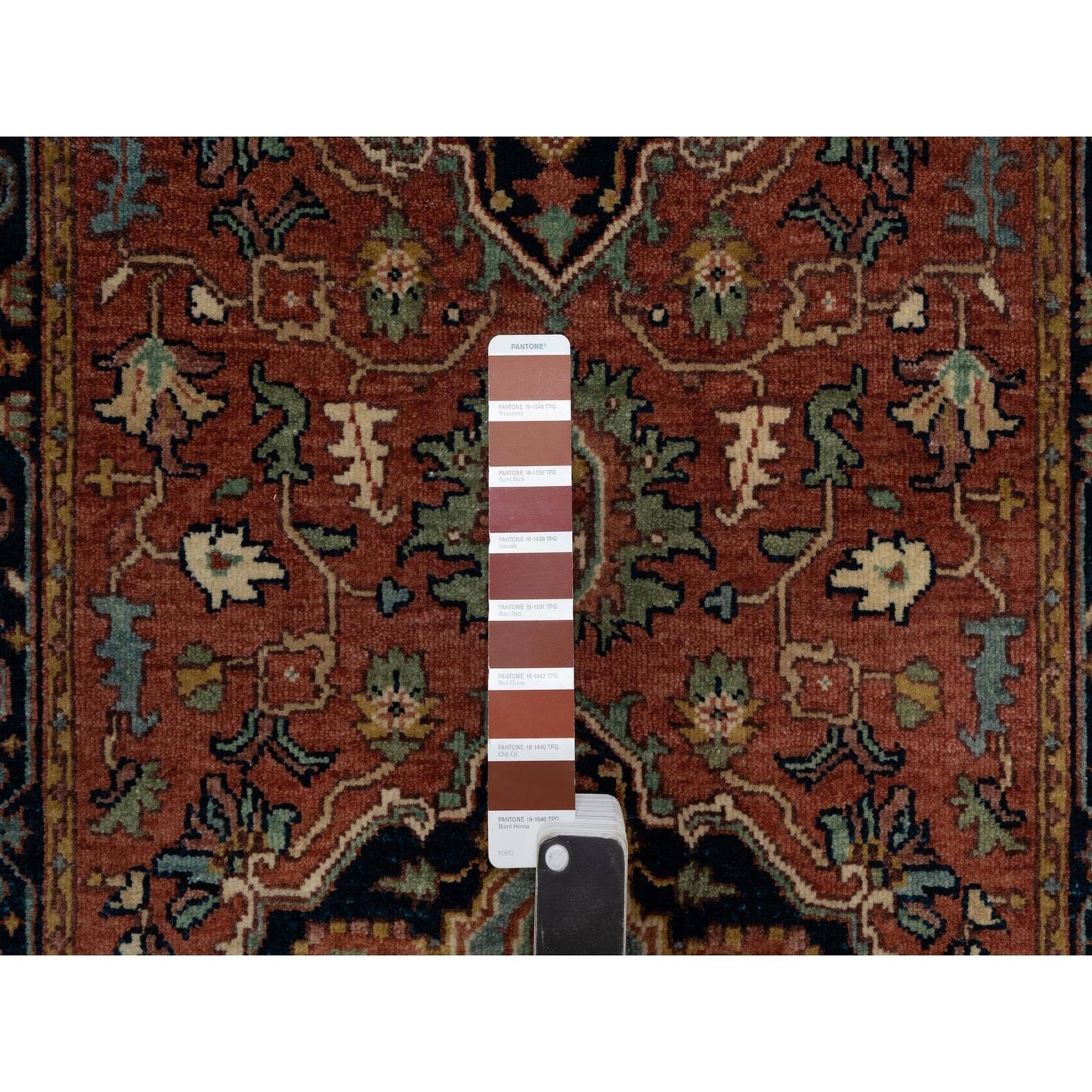 2'7"X10'1" Red Antiqued Heris Re-Creation Hand Knotted Wool Runner Rug