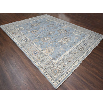 11'9"X14'10" Silver,Hand Knotted,Oushak Design,Oversized Oriental Rug