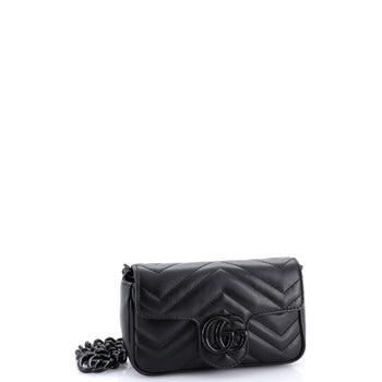 Gucci Gg Marmont Flap Belt Bag Matelasse Leather
