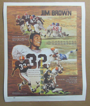 Jim Brown Hof Signed/Auto 26.5X33 Litho Print