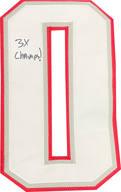 Je'Rod Cherry "3X Champs" Autographed New England Patriots Jersey (Psa)
