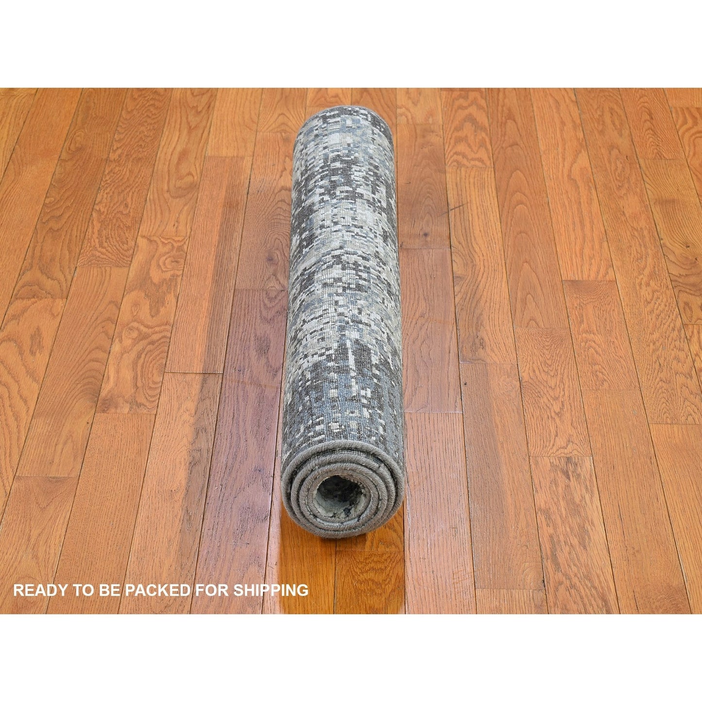 3'1"X5' Abstract Design Wool Denser Weave Hand Knotted Mat Rug
