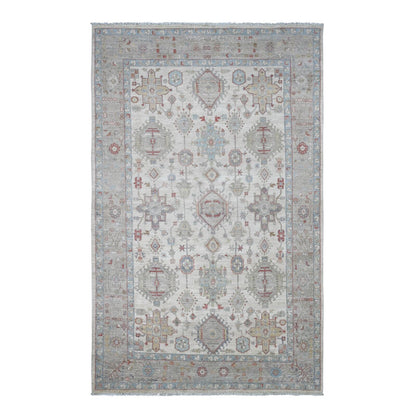 8'X10' Gray Peshawar Bijar Garus Design Hand Knotted Wool Oriental Rug