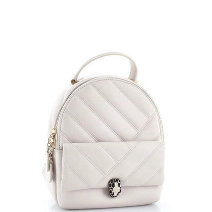 Bvlgari Serpenti Cabochon Backpack Diagonal Quilted Leather Small