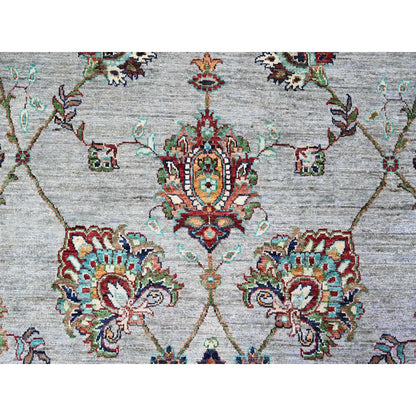 8'9"X12'1" Misty Gray Sultani With Tebraz Wool Hand Knotted Oriental Rug