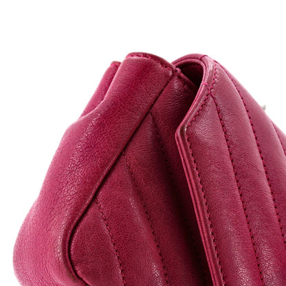 Saint Laurent Classic Monogram College Chain Wallet Matelasse Chevron Leather