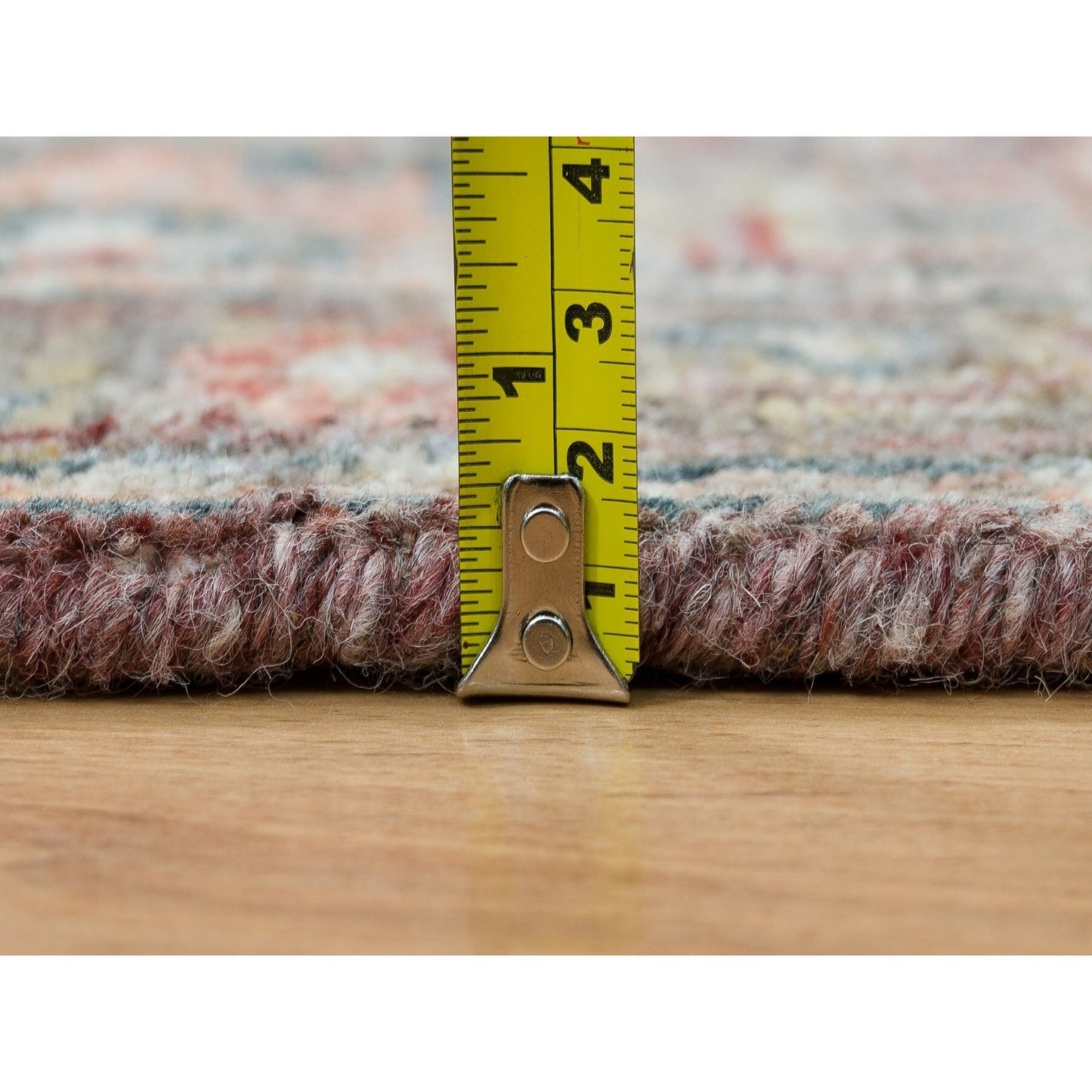 2'6"X11'9" Rosewood Red Heris Revival Soft Wool Hand Knotted Runner Rug